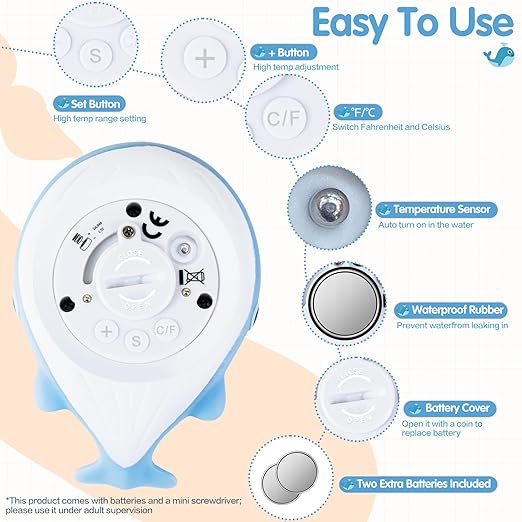 Baby Bath Thermometer, Whale Bath Thermometer Baby Safety