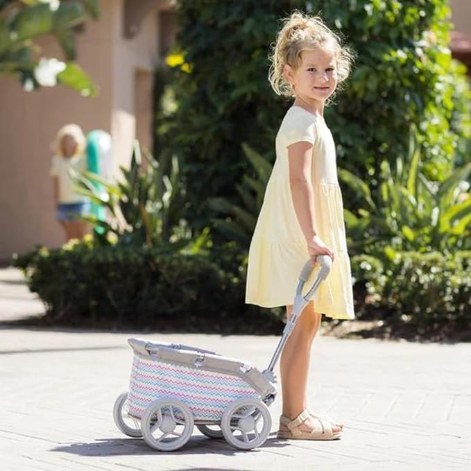 Adora Creative Rainbow Zig Zag Baby Doll Wagon for Fun and Educational Pretend Play, Doll Accessory That Fits Most Dolls and Stuffed Animals 3+