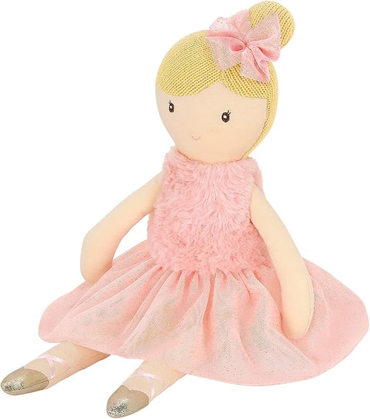 Bearington Lil' Ballerina Blonde Ballerina 16.5 Inch Ballerina Doll - Plush Dolls for Girls