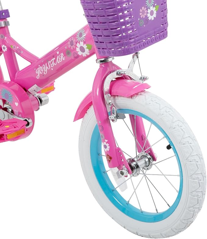 JOYSTAR Little Daisy Kids Bike for Girls Boys Ages 2-7 Years, 12 14 16 Inch Girls Bikes with Doll Bike Seat & Streamers