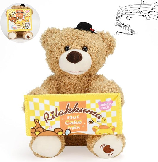 Plush Stuffed Animal Toy, Talking Teddy Bear Animated Plush Toy Dolls for Personalized Baby Birthday Gift 11.5in (Colorful)