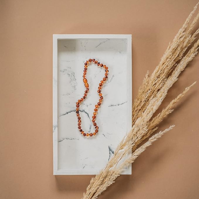 Baltic Amber Necklace (Baroque Polished Cognac/Raw Cognac) Unisex
