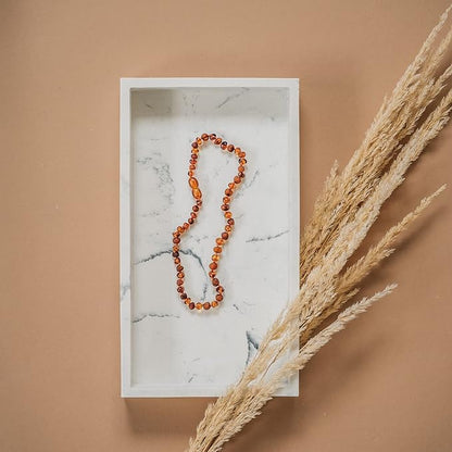 Baltic Amber Necklace (Baroque Polished Cognac/Raw Cognac) Unisex
