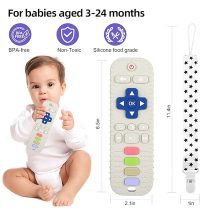 Chuya Silicone Baby Teether Toy TV Remote Control Shape Chew 3+ Months,
