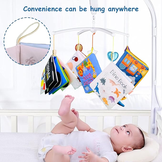 Richgv Baby Books Toys 6-12 Months, 2 Packs Interactive 3D Baby Cloth Books