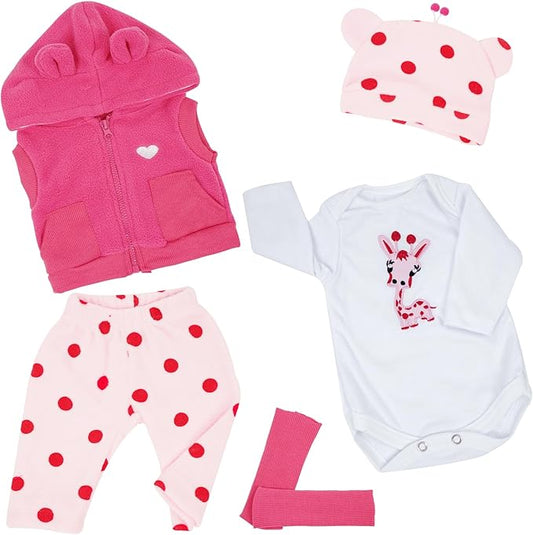 17-20 Inch Reborn Baby Dolls Clothes - Newborn Baby Doll Matching Outfit Accessories Gift Set