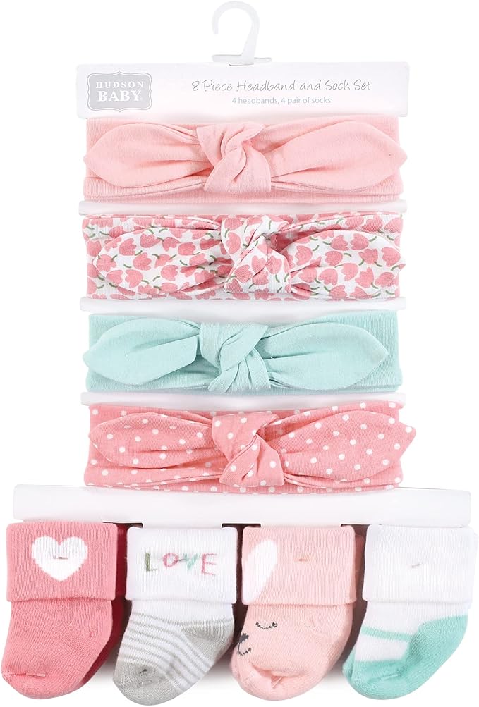 Hudson Baby baby-girls Headband and Socks Set