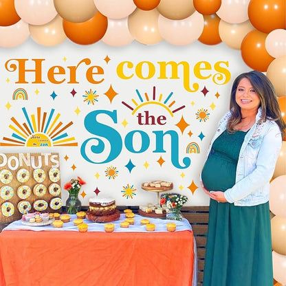 Here Comes The Son Party Decal Baby Shower Backdrop Stickers