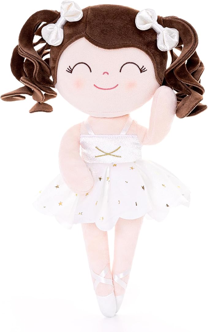Gloveleya Baby Dolls Soft Snuggly Curly Hair Ballerina Doll First 14inches Ballerina