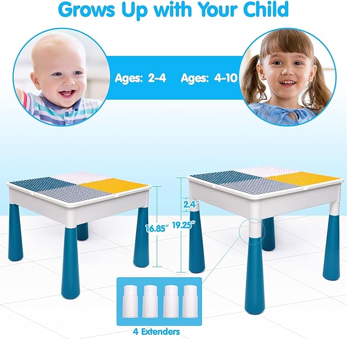 Kids Activity Table Toddlers Kids Table and Chair Set 152Pcs Large 3 4 5-10 Year
