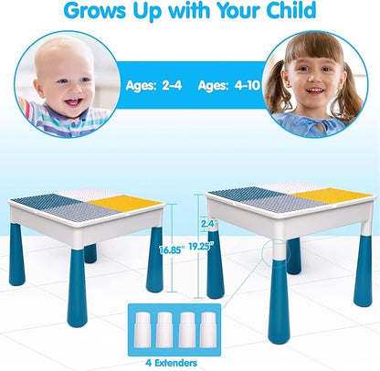 Kids Activity Table Toddlers Kids Table and Chair Set 152Pcs Large 3 4 5-10 Year