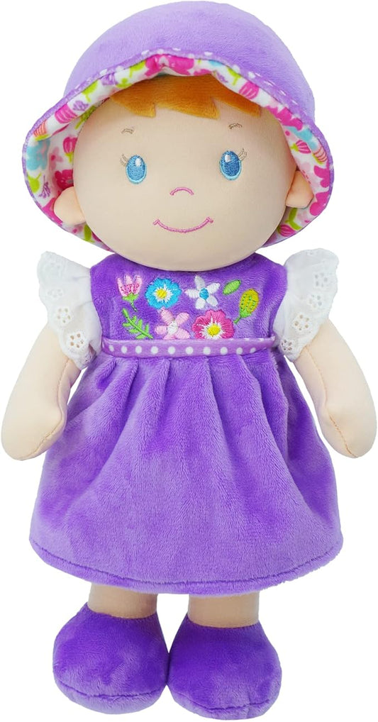 June Garden 12" Soft Dolly Laura - Stuffed Soft Baby Doll Gift for 1 2 3 Year Old Girls