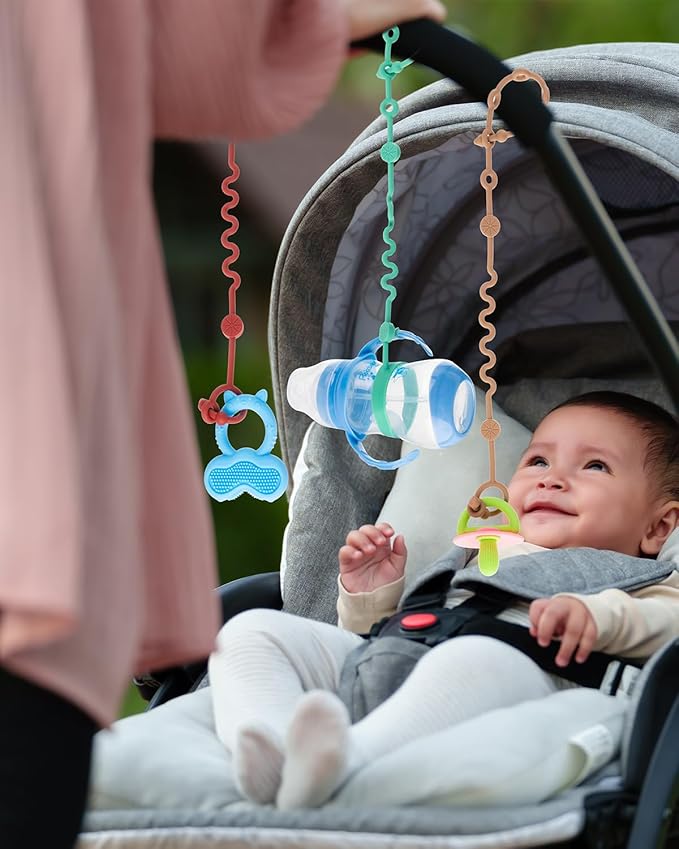 Toy Straps for Baby, 5pcs Adjustable Toy Holder for Stroller Accessories (4-Pack)