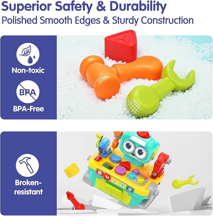 HOLA Toys for 1 Year Old Boy Toys - Robot 1 + 11-in-1 Tool 1 Year 12-18 Months