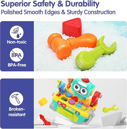 HOLA Toys for 1 Year Old Boy Toys - Robot 1 + 11-in-1 Tool 1 Year 12-18 Months