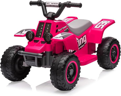 Hetoy 6V Kids Ride On Electric ATV, Ride Car with LED Headlights 1-3 Boys