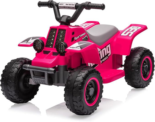 Hetoy 6V Kids Ride On Electric ATV, Ride Car with LED Headlights 1-3 Boys