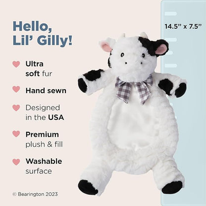 Bearington Lil' Gilly 13 Inch Cow Security Blanket for Babies - Cow Lovey