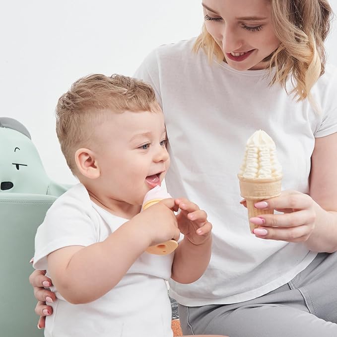 Smily Mia Freezer Teether for Babies 12-18Months,Freezable Ice Cream Toy for 6-12Months Babies 3-6Months for