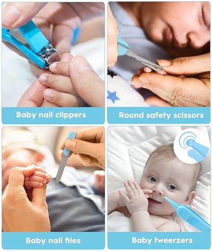 Baby Healthcare and Grooming Kit, Safety Newborn Nursery Baby Care Kit, with Hair Brush Comb, Nail Clipper, Thermometer, Pacifier Clip, Baby Registry Search, Newborn Essentials Girls Boys