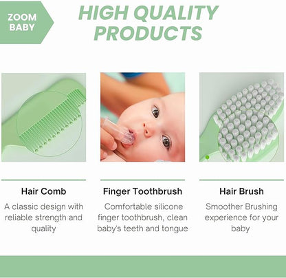 24 in 1 Baby Health Care and Grooming Kit - Newborn Essentials, Baby Must Haves for Boys & Girls, New Baby Gift Includes Electric Nail Trimmer Baby Nasal Aspirator (Green)