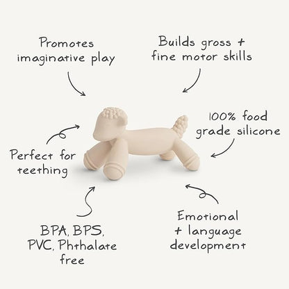 mushie Silicone Baby Teether Toy | Lamb Figurine Teether