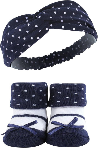 Hudson Baby Girl's Headband and Socks Giftset
