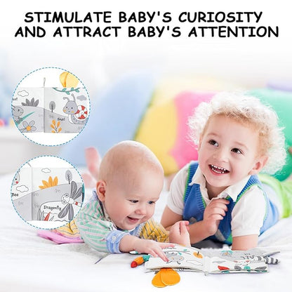 Soft Baby Books Toys, Newborn Crinkle Book 3D Baby 0-6 Months