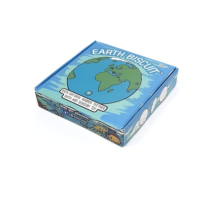 Earth Biscuit Natural Rubber Baby Toy for Teething, Bath time