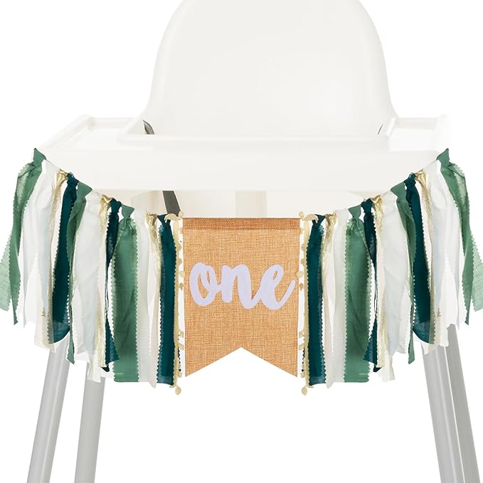 One Wild Highchair Banner, Safari Jungle Burlap Banner for First Birthday Decoration Decorations,1st Birthday