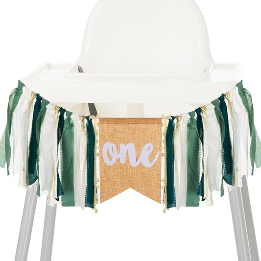 One Wild Highchair Banner, Safari Jungle Burlap Banner for First Birthday Decoration Decorations,1st Birthday