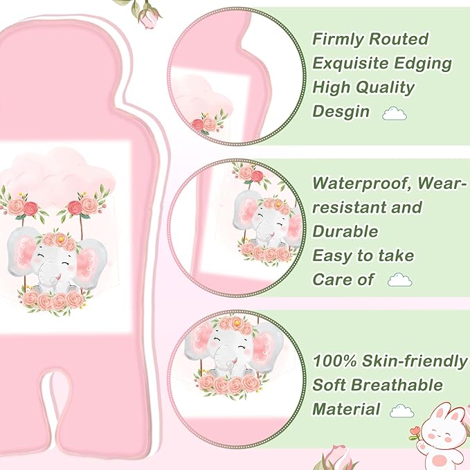 Qunclay 2 Pcs Gel Car Seat Cooler Pad for Baby Cooling Pad for Stroller Breathable Universal Car Cooler Mat Multifunctional Baby Stroller Seat Liner Cushion Chair(Rabbit, Elephant)