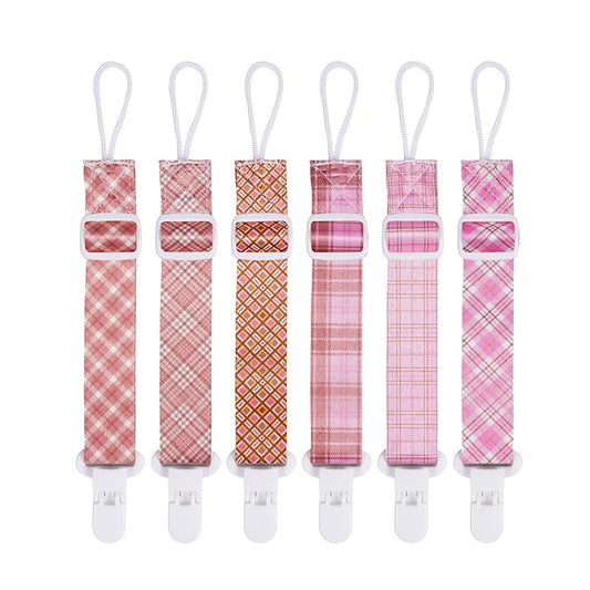 Baby Pacifier Clip with Adjustable Length Buckle,Paci Leash Binky Clips for Baby Boys and Girls 6 Gift