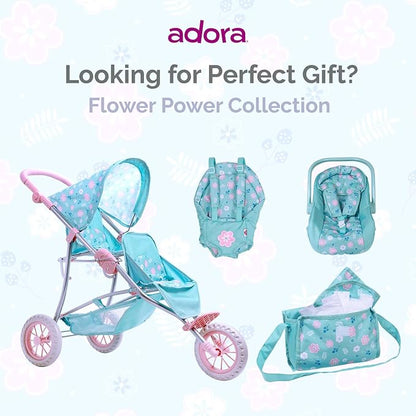 ADORA Baby Doll Diaper Bag with Sturdy Straps, includes Changing Mat and 2 Doll Diapers (Fits 13" Dolls) 3+ -