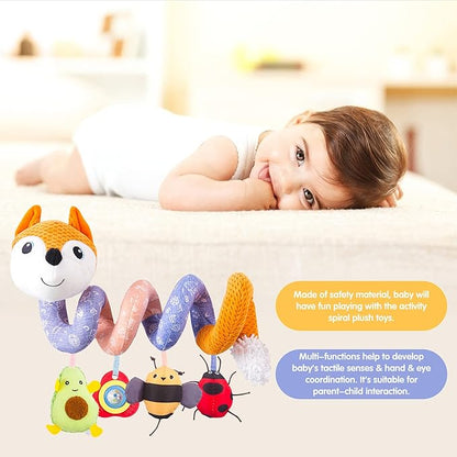 Infant Baby Orange Fox Spiral Plush Activity"