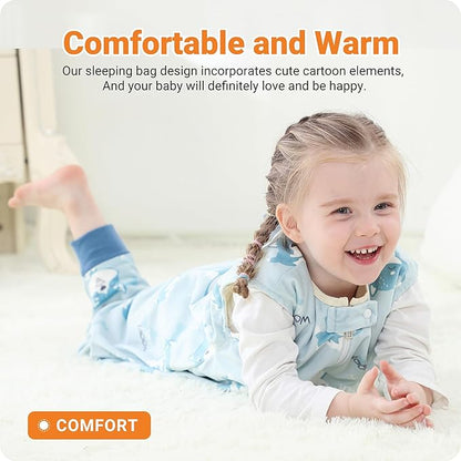 Infant Toddler Sleeping Bag, Baby Sleeping Sack Sleeveless 4 Season 1-3T, Dog