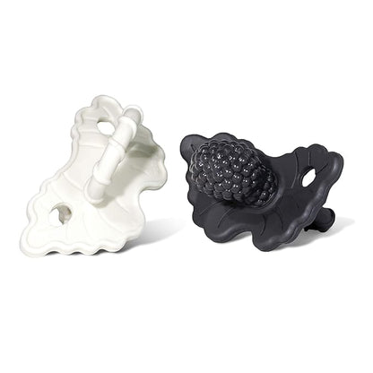 RaZbaby Soft Silicone Infant & Baby Teether, Berrybumps Textured Teething Relief Pacifier 3M+ 2-Pack -