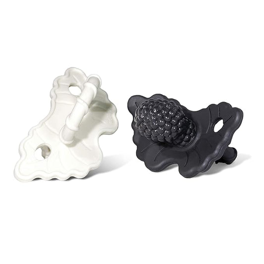 RaZbaby Soft Silicone Infant & Baby Teether, Berrybumps Textured Teething Relief Pacifier 3M+ 2-Pack -