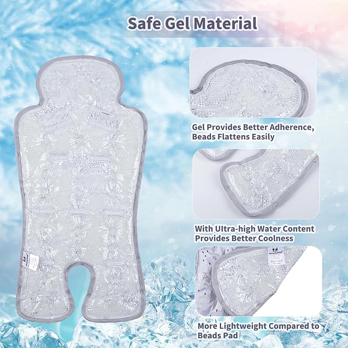 Gel Car Seat Cooler Pad Summer Universal Baby Stroller Ice Cushion Cooler Mat Cooling Seat Liner for Babies Multifunctional Baby Baby Cushion Chair (Pumpkin)