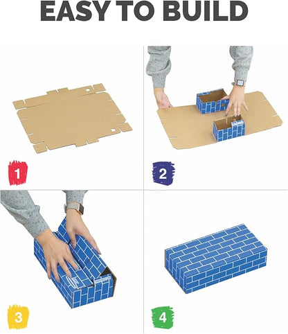 Bankers Box at Play Cardboard Building Blocks, 20 Pack, Large and Medium Montessori Toy Blocks for Kids and Families