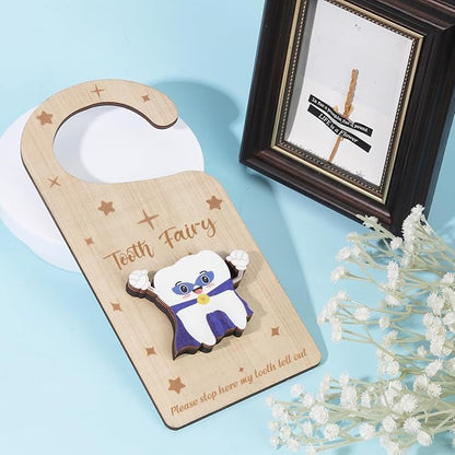 Tooth Door Hanger with Money Holder, Wooden Tooth Door Holder 3D Lost