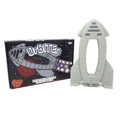 OrBITEr Natural Rubber Baby Rocket Toy for Teething, Bath time