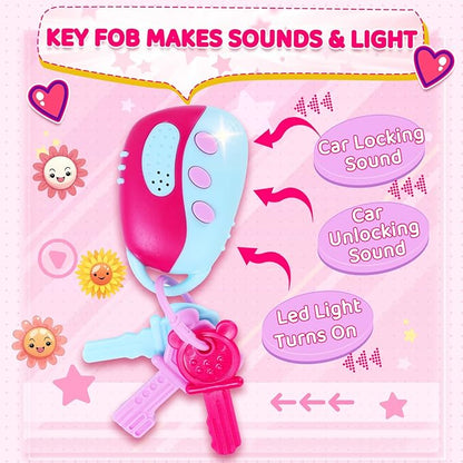 INNOCHEER Little Girls Purse, Kids Toy Purse with Pretend Makeup 2 3 4 5 6 7 8 Year