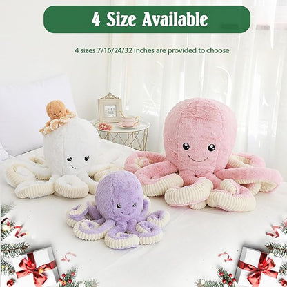 DENTRUN Octopus Stuffed Animals, Giant Octopus Plush Doll Play Toys for Kids Girls Boys Adults Birthday Xmas Halloween Present Stuffed Sea Animals Plushie 7/16/24/32 Inches, 5 Colors