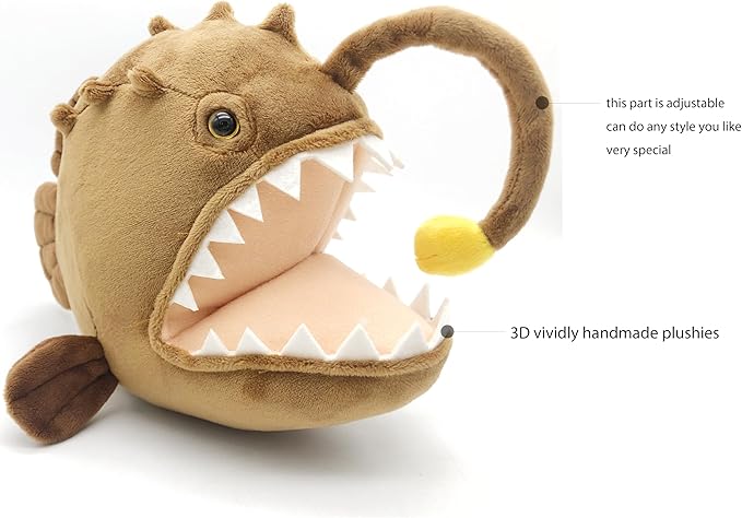 JIANEEXSQ Realistic Angler Fish Stuffed Animal Doll, Simulation Anglerfish Plush Toy