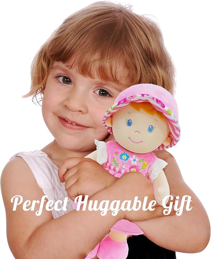 June Garden 12" Soft Dolly Emilia - Stuffed Soft Baby Doll Gift for 1 2 3 Year Old Girls