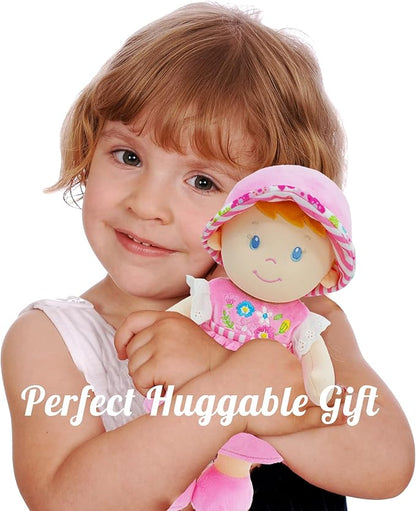 June Garden 12" Soft Dolly Emilia - Stuffed Soft Baby Doll Gift for 1 2 3 Year Old Girls
