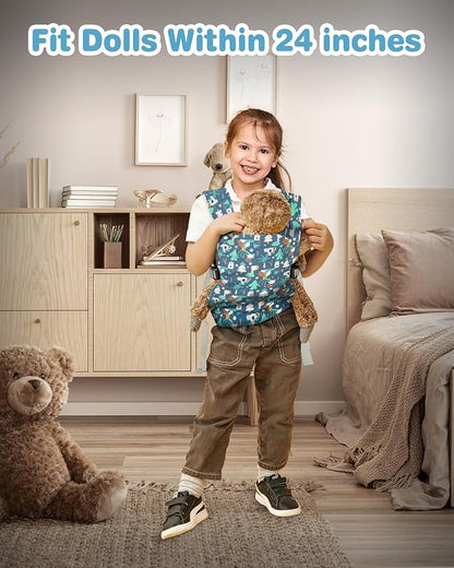 Lictin Baby Doll Carrier, Front and Back Doll Accessories Carrier for Little Girls