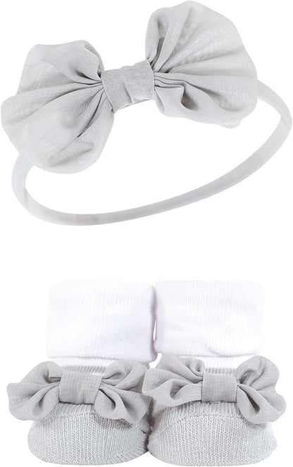 Hudson Baby Girl's Headband and Socks Giftset