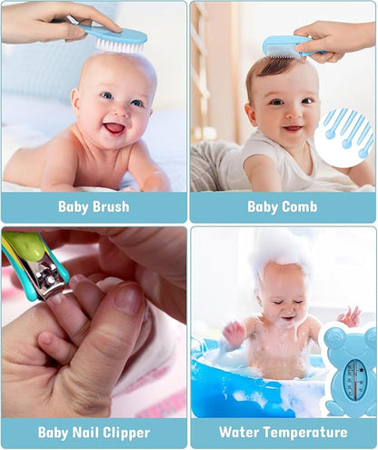 Baby Healthcare and Grooming Kit, Electric Safety Nail Trimmer Baby Nursery Kit, Newborn Care Kits with Hair Brush Comb for Newborn Infant Toddlers Baby Boys Girls Kids, Baby Shower Gifts